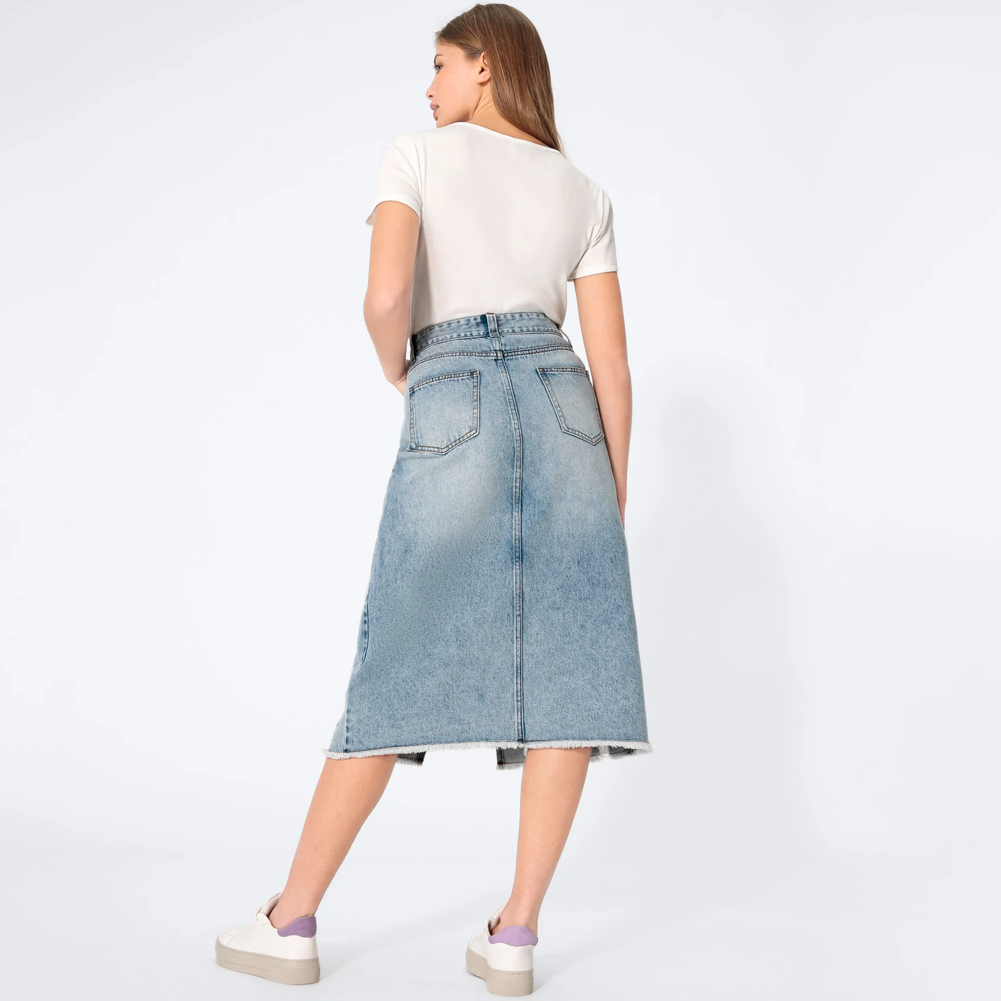 Damen-Jeansrock mit Destroy-Effekten