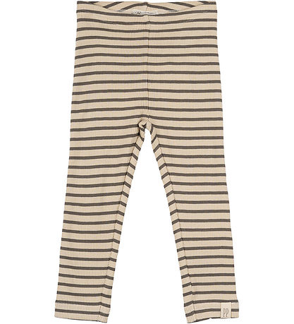 Petit Piao Leggings - Rib - Modal - Erde Brown/Dark Off White