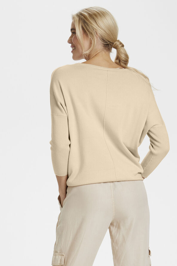 Saint Tropez A2561, KNIT BLOUSE W RIB SL Creme