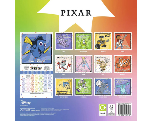 Disney Pixar wandkalender 2025, 30x30 cm