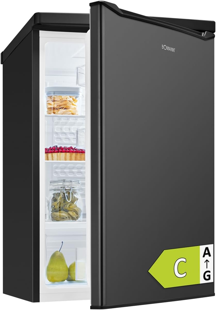 Bomann® Kühlschrank ohne Gefrierfach | Energieklasse C | 85cm | 5 Jahre Kompressor-Garantie | Kühlschrank klein | 0-8°C | leise 35dB | 3 Ablagen | Standardkühlschrank 126L | VS 7258 schwarz