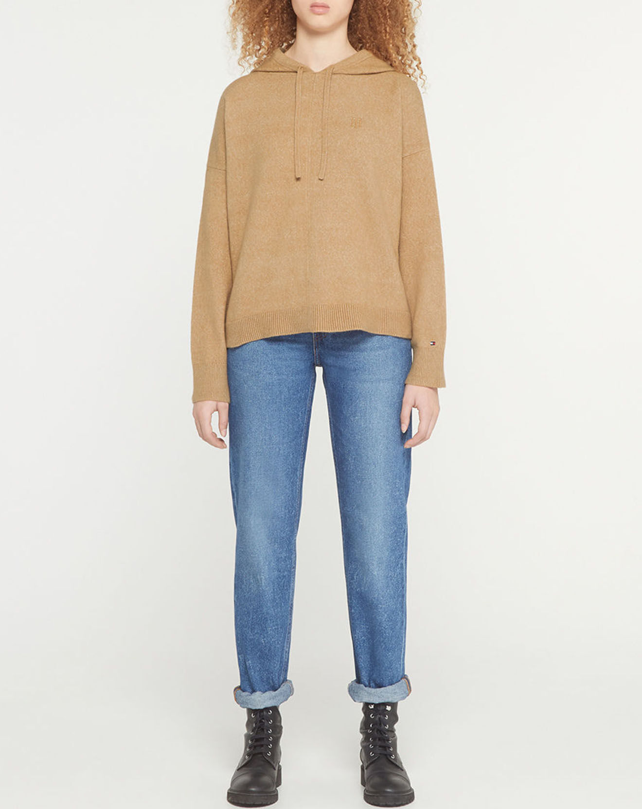 Tommy Hilfiger Pull à capuche Flex camel
