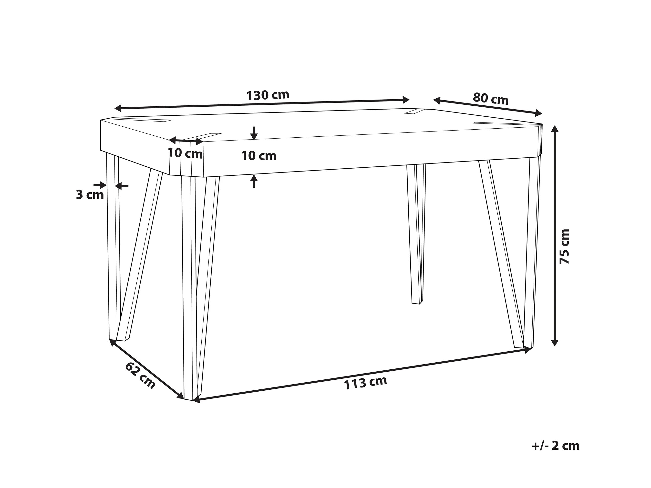 Eettafel CAMBELL Taupe 80 cm 130 cm
