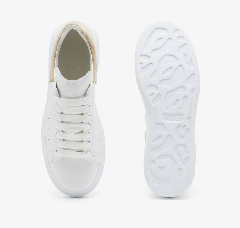 Alexander McQueen Men's Oversized Sneaker in White/beige