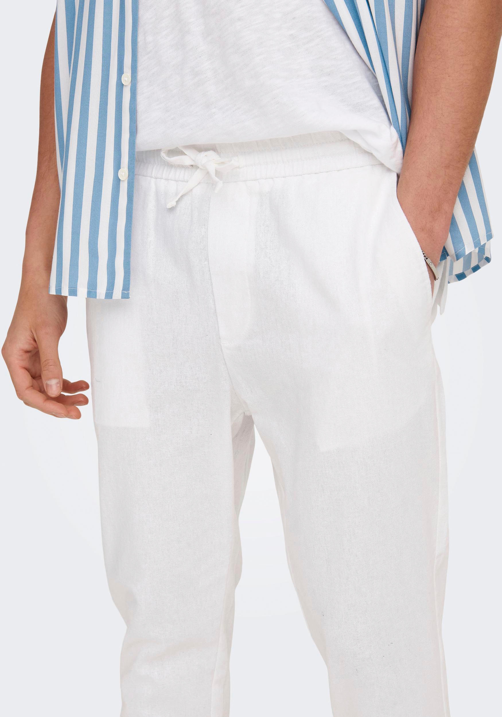 ONLY & SONS Stoffhose »ONSLINUS CROP 0007 COT LIN PNT NOOS«  mit Leinen