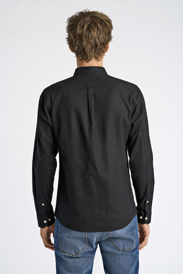 Lindbergh Cotton/linen shirt L/S Sort