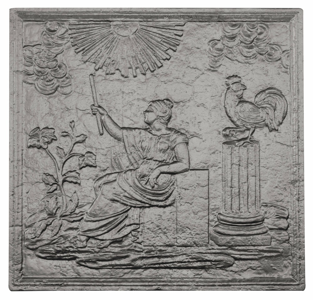 Plaque de cheminée la république grise h. 63 cm x l. 63 cm