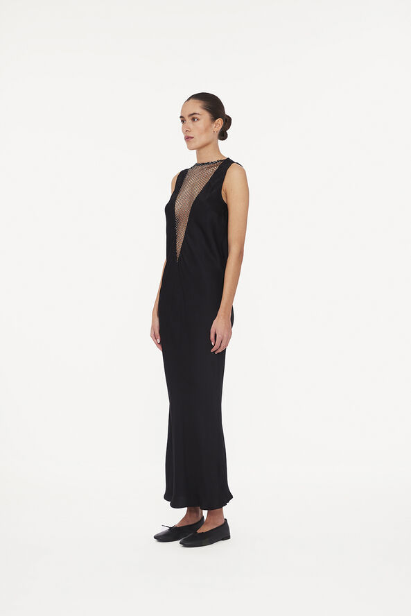 ROTATE Birger Christensen SLEEVELESS MIDI DRESS Black