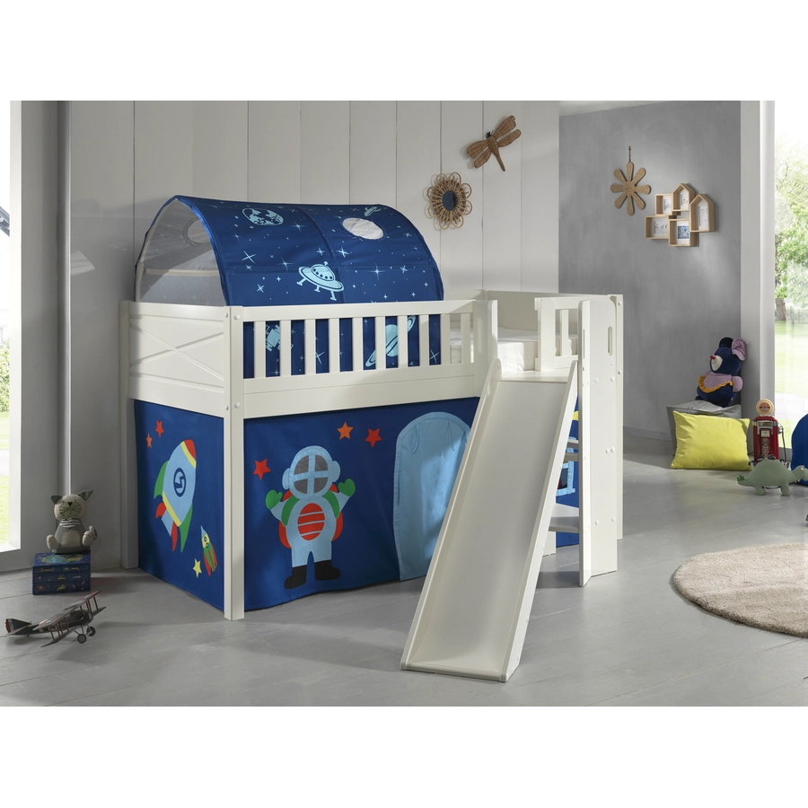 VIPACK Spielbett SCOTT 90 x 200 cm Astro 2-teilig weiß