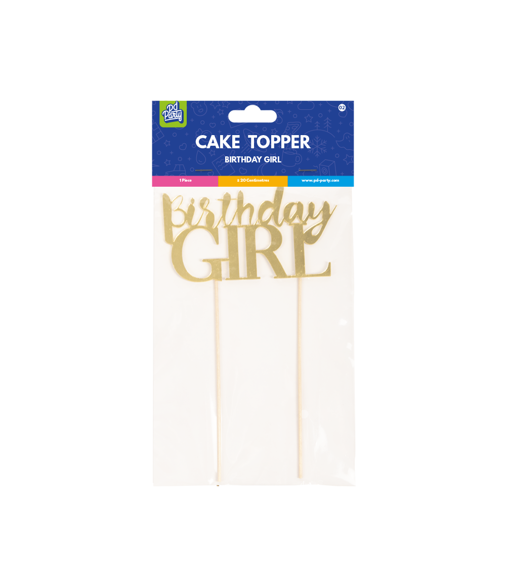 Birthday Girl Taarttopper Goud