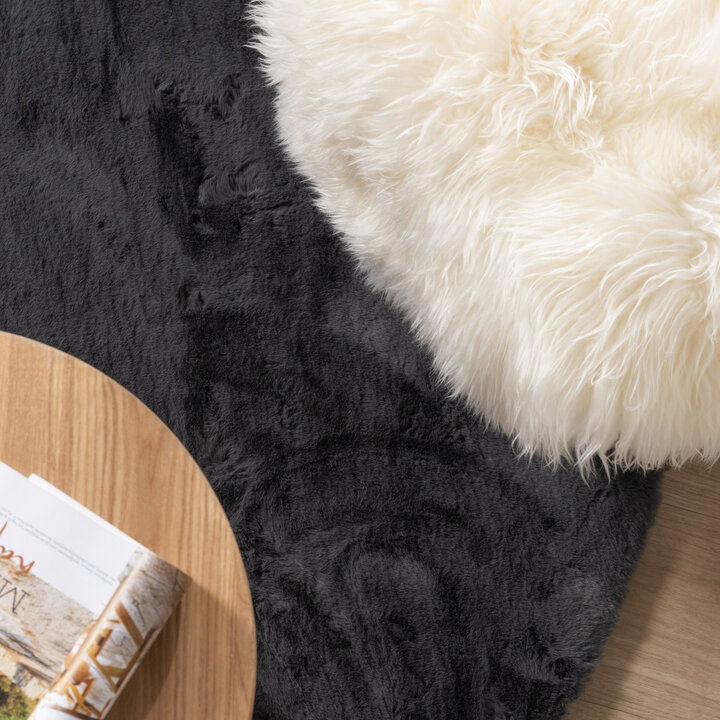 Rond Hoogpolig vloerkleed - Comfy Supreme Antraciet