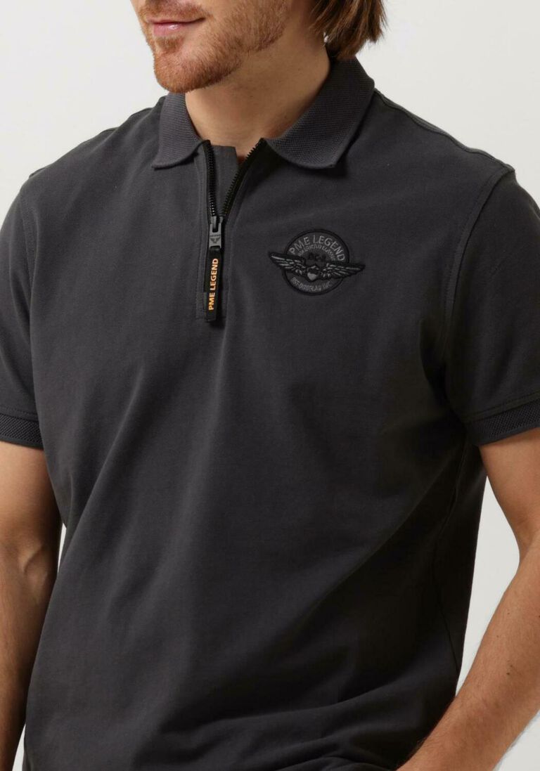 PME LEGEND donkergrijze pme legend polo short sleeve polo pique