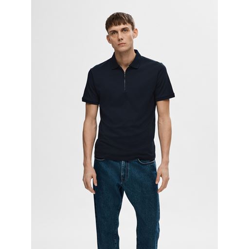 Selected Homme Fave Zip Polo, Sky Captain, L
