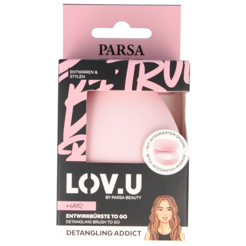 Parsa LOV.U Pocket Detangler Brush - Pink