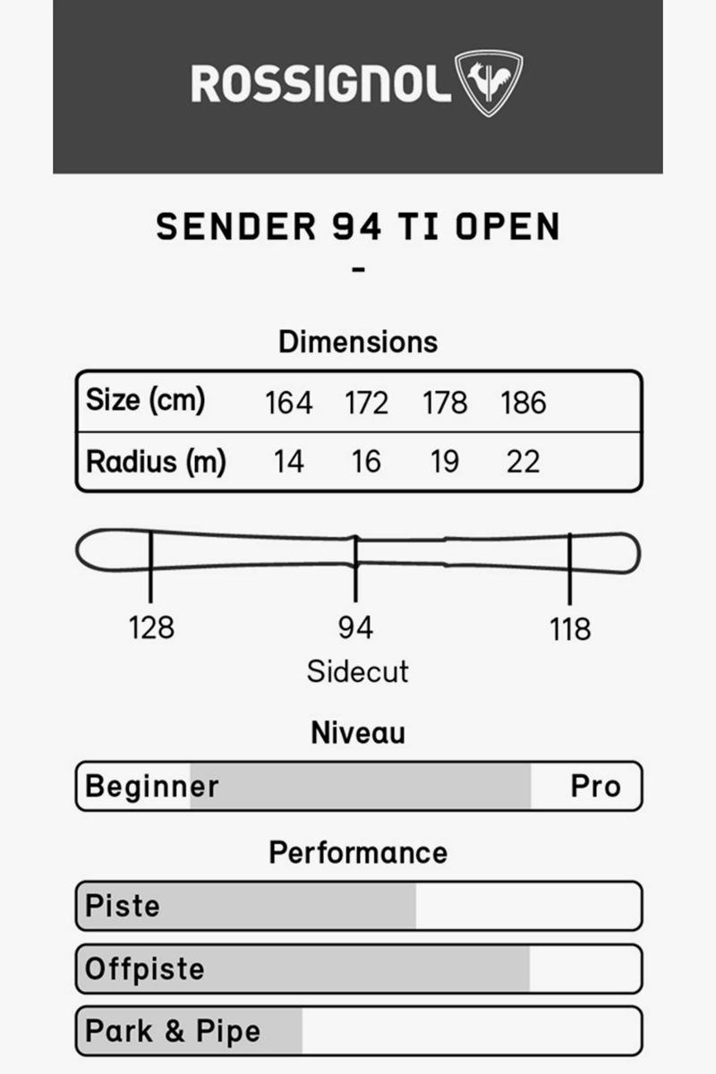 Rossignol Sender 94 TI Ski 2223