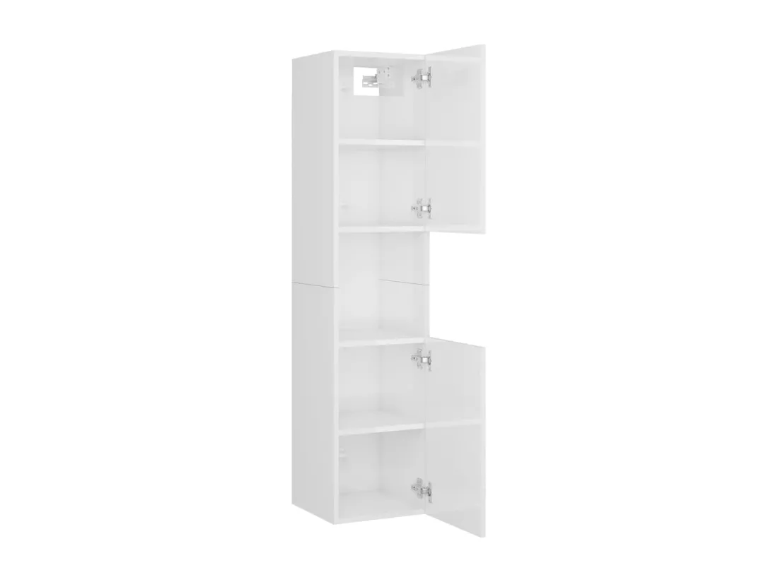 Ensemble de meubles de salle de bain Blanc brillant Aggloméré