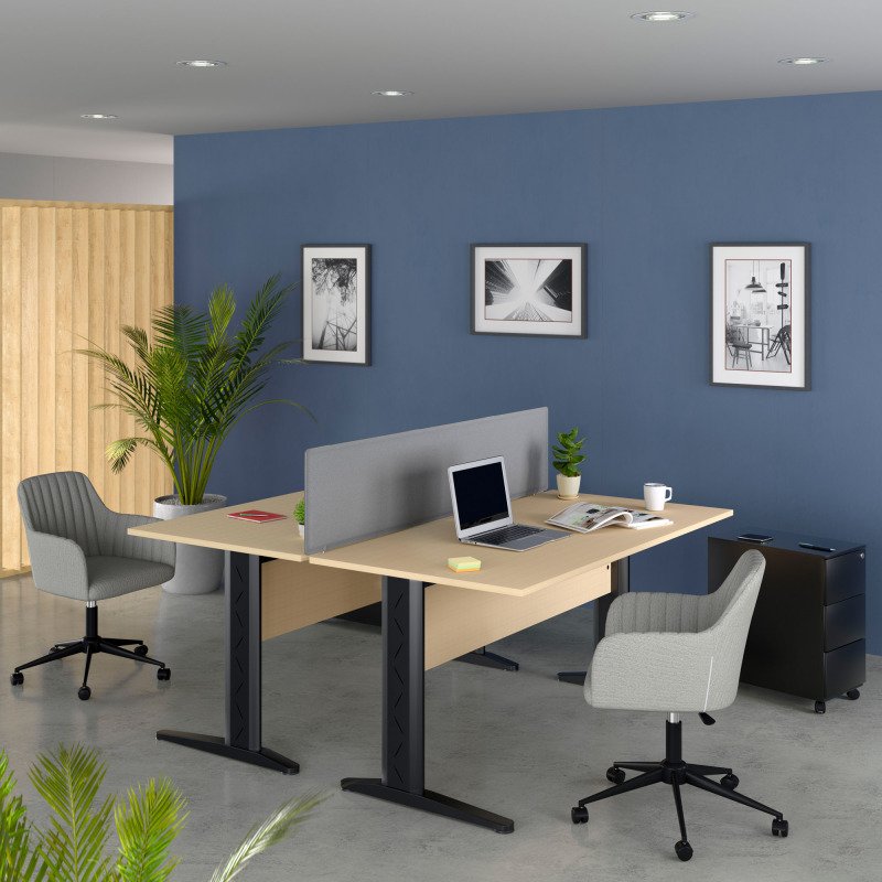 Bureau droit Altys piètement L métal