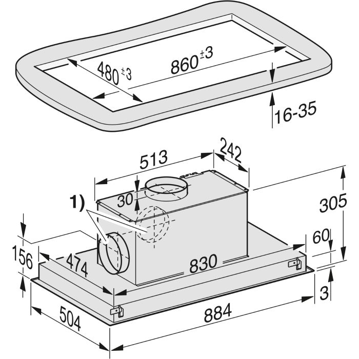 Miele Deckengebläse DA 2808 D Edelstahl
