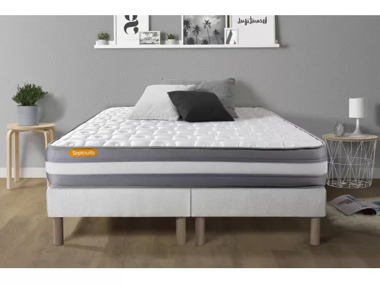 Matelas 160x200 + double sommiers 80x200 Memo Plus Mémoire de forme 3 zones