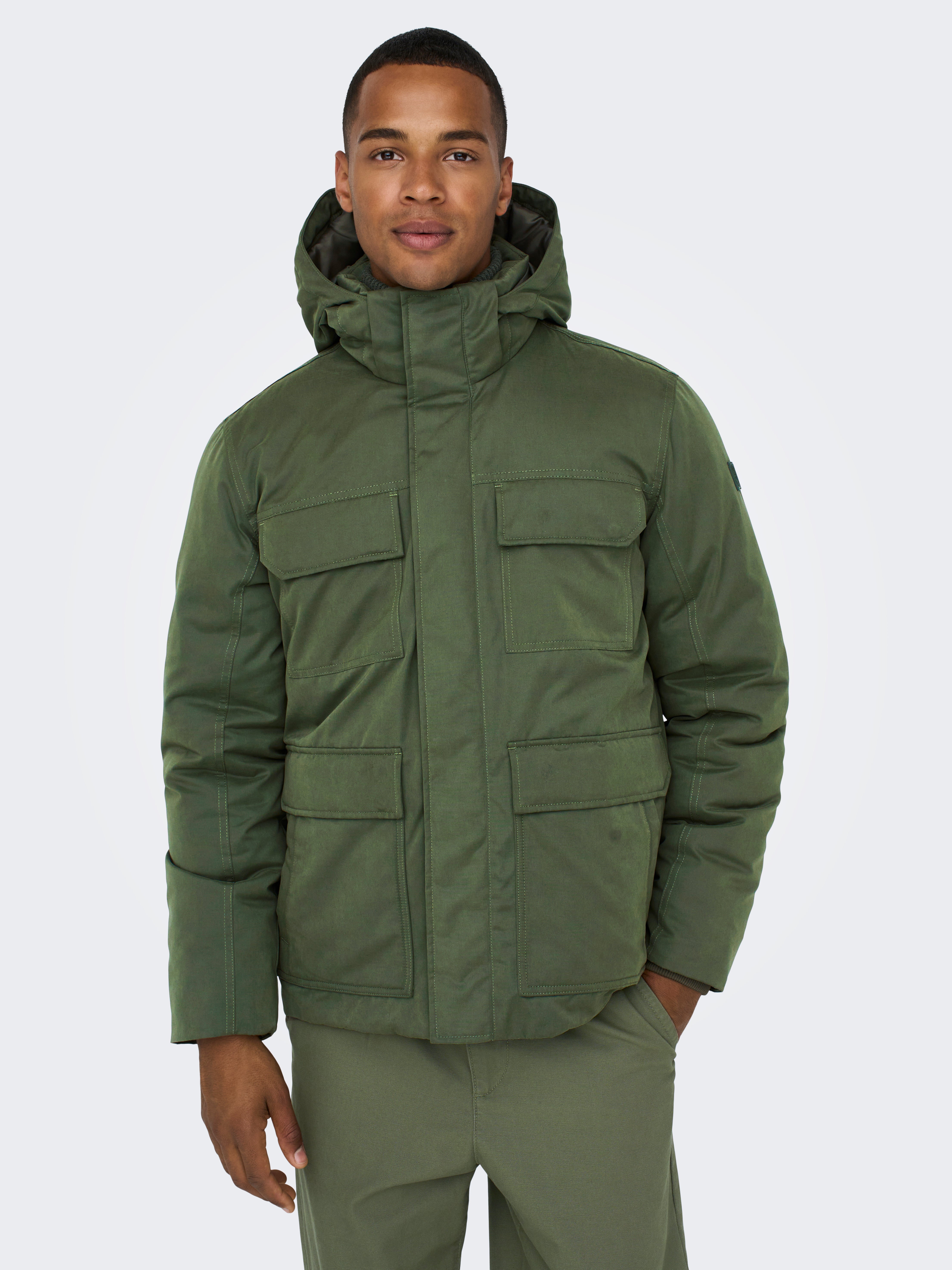 ONSCEDRIC Langer Parka Olive Night