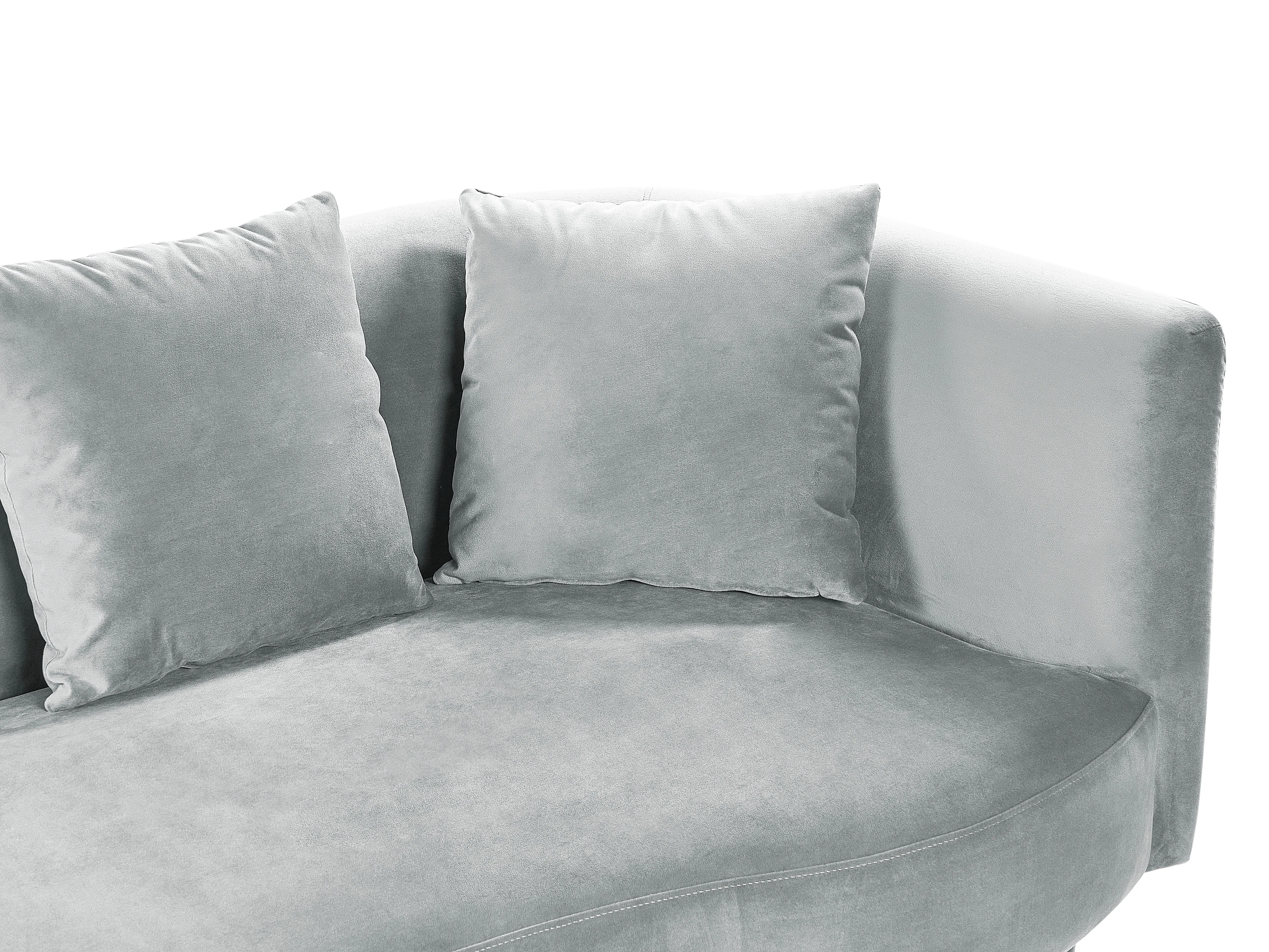 Rechtszijdige chaise longue CHAUMONT Fluweel Lichtgrijs