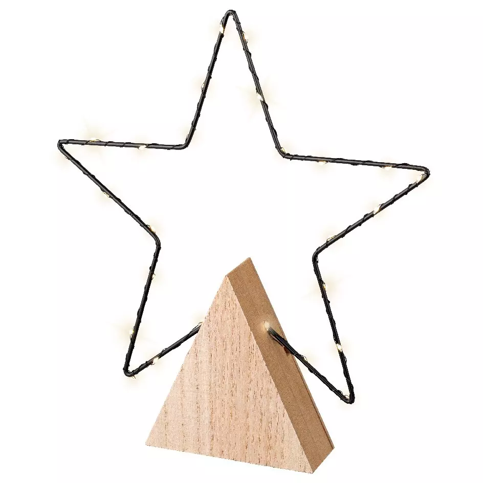 Étoile lumineuse à piles 27 LED (H30 cm) Alpina Blanc chaud