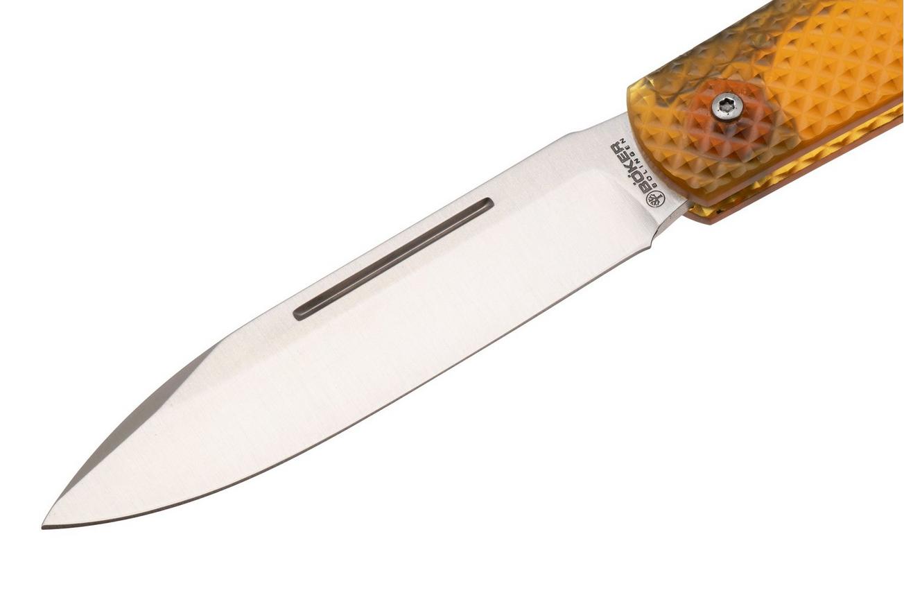 Böker Manufaktur Coffin 112947 Satin MagnaCut, Ultem, slipjoint zakmes, Chuck Gedraitis design