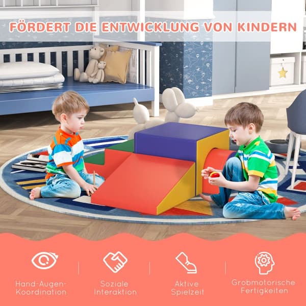 Myke byggeklosser Sett med 4 skumbyggeklosser Gigantiske byggeklosser Byggeleker Skumklosser for 1-3 år gamle barn Kunstskinn EPE