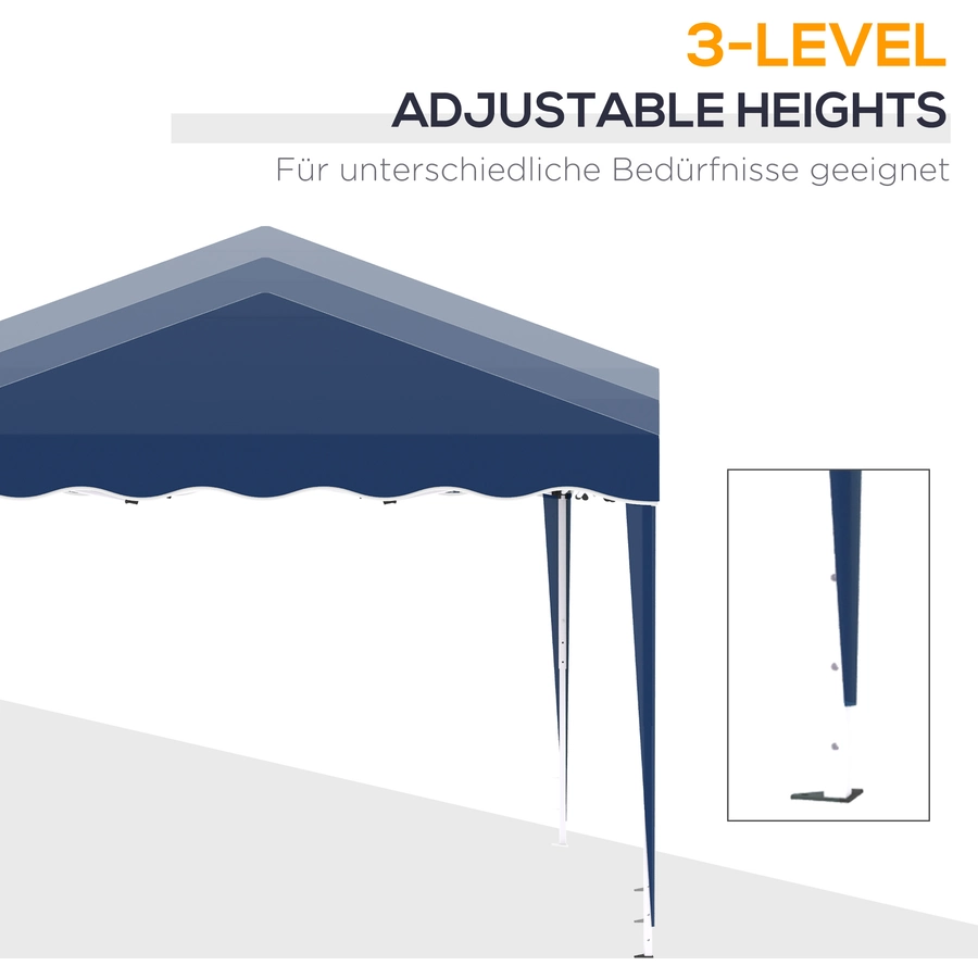 Outsunny Faltpavillon mit Tragetasche blau