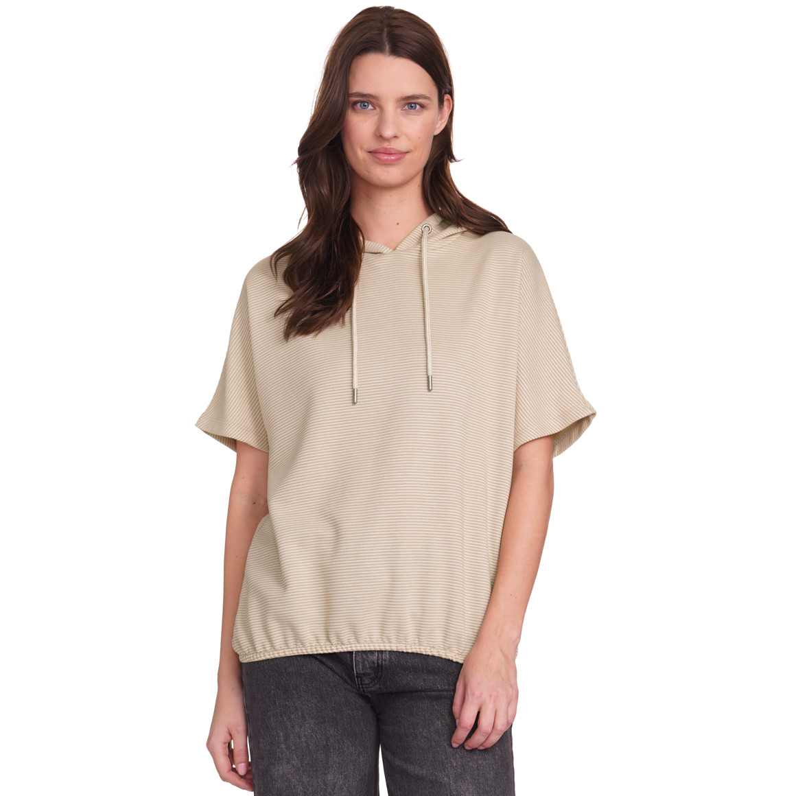 Gina Benotti Damen T-Shirt mit Kapuze beige / creme