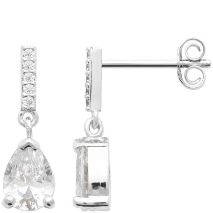 Boucles d'oreilles - Argent 925/1000 rhodié & oxyde de zirconium