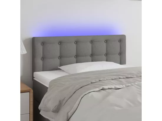 Tête de lit à LED Gris foncé 100x5x78/88 cm Tissu
