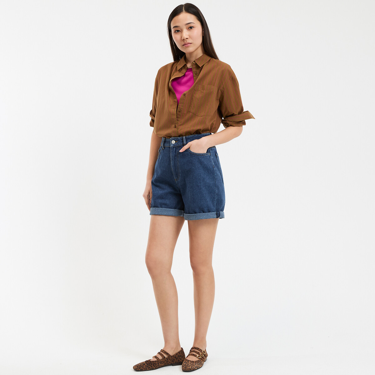 COLEÇÃO LA REDOUTE<br>Camisa listrada folgada com mangas compridas