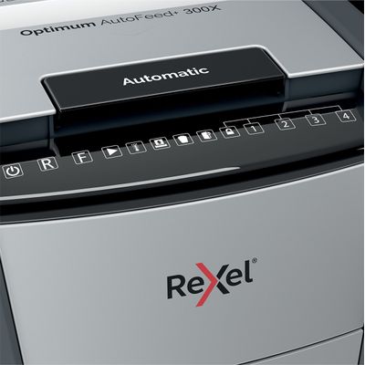 Rexel Optimum Auto+ 300X - destructeur de documents coupe croisée - 300 feuilles - Corbeille 60 litres