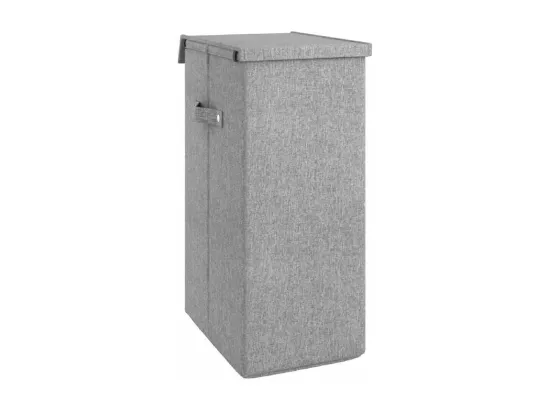 Panier à linge pliable Gris 26x34,5x59,5 Tissu en faux lin