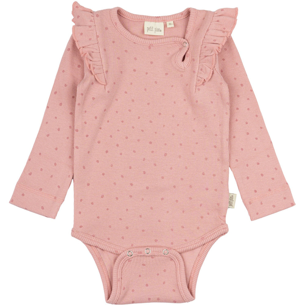 Køb Petit Piao Bright Rose Body L/S Flæse Modal Dot