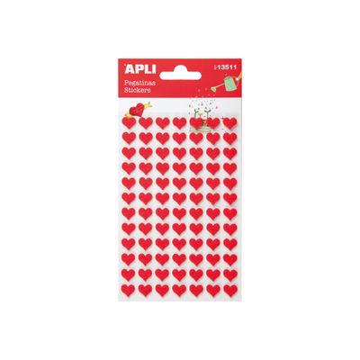 Apli Kids - Stickers feutrine cœurs rouges