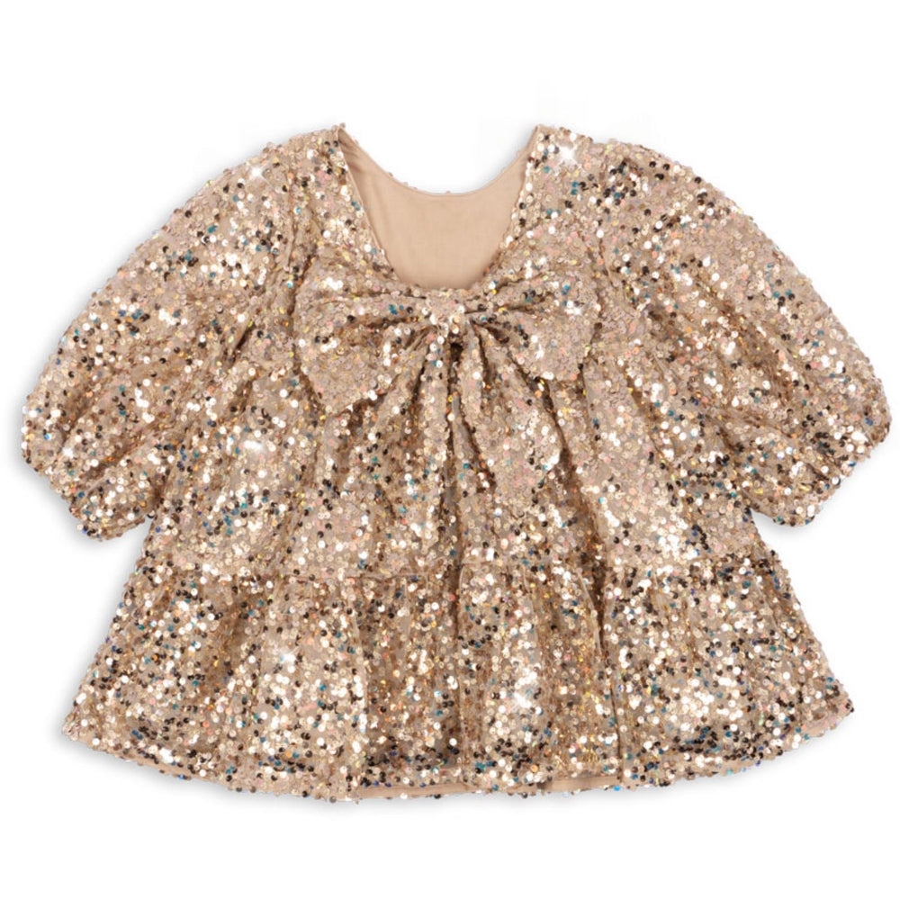 Køb Konges Sløjd Gold Glitter Lila Sequins Sløjfe Kjole