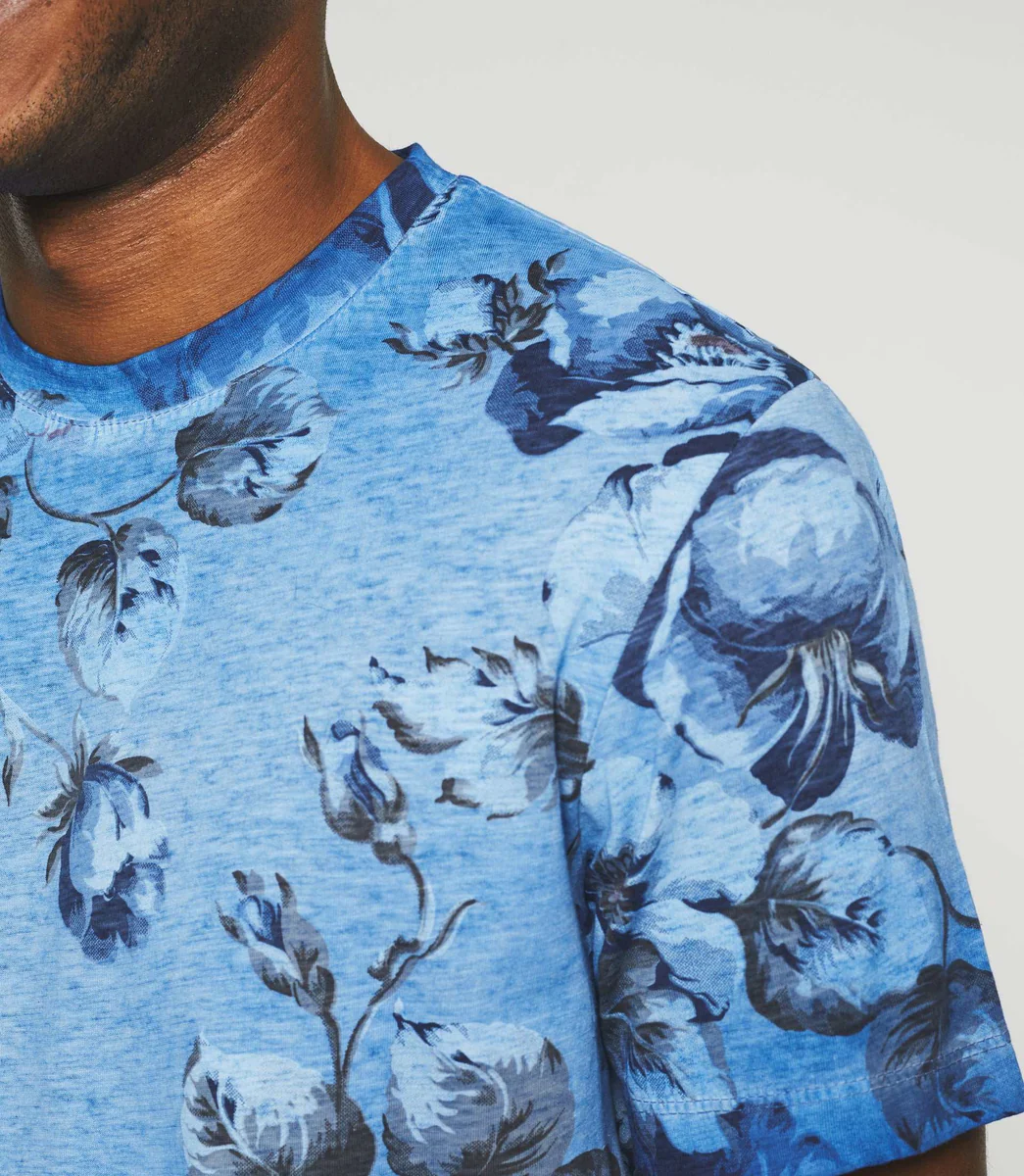 T-shirt à imprimé bleu 