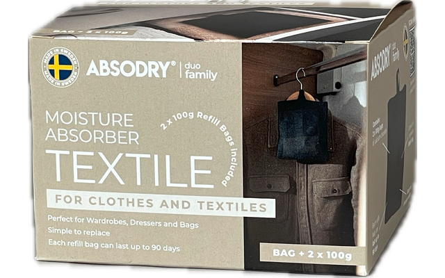 Absodry Duo Family Entfeuchter für Kleidung und Textilien mit 2 x 100 g