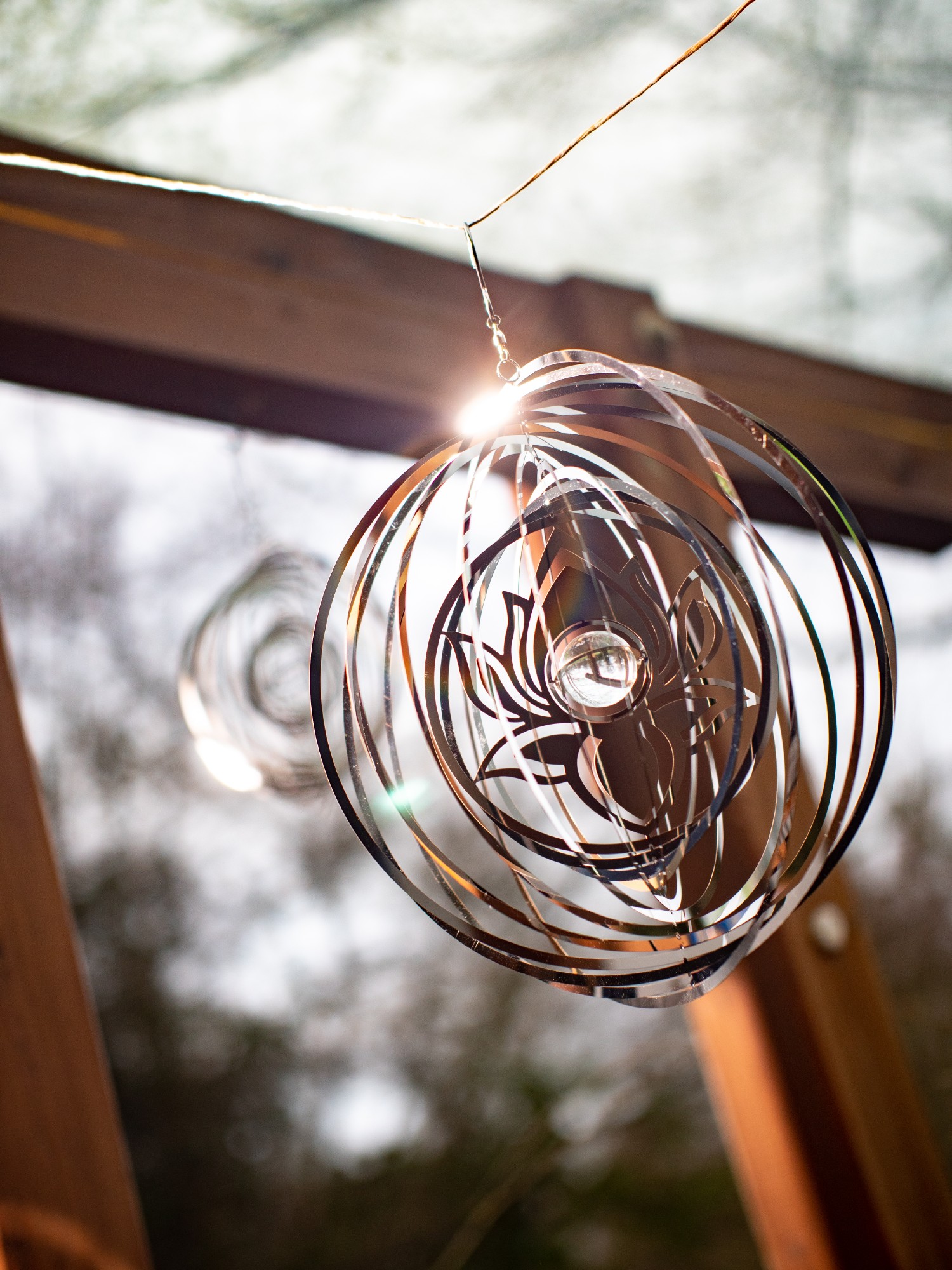 Windspiel 'Lotus' mit Glaskugel, Stahl, Ø 25 cm günstig bestellen