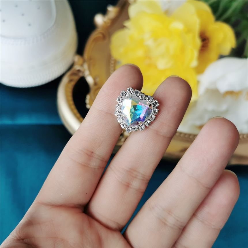 Epoch - Hartvormige schoenveter met strass-steentjes