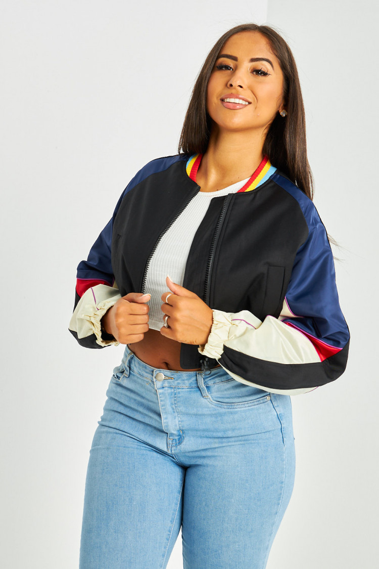 Veste courte noire colorée