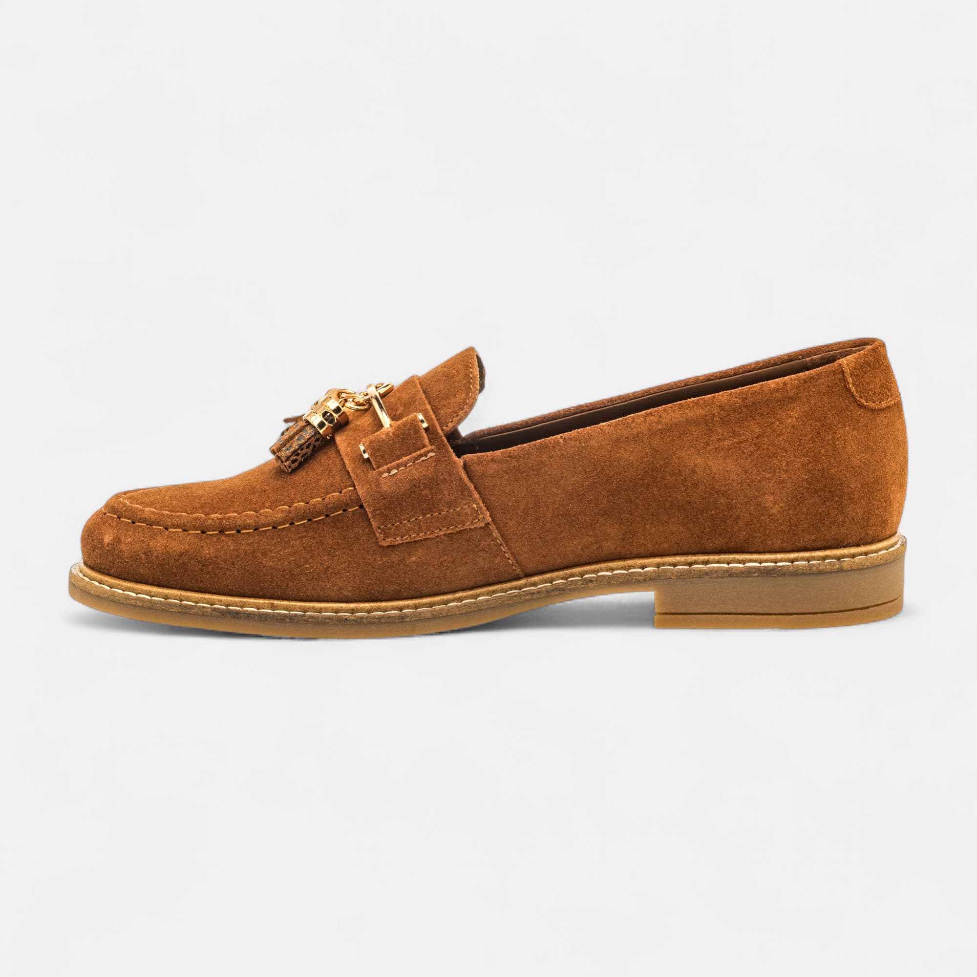 Mocassins Femme en cuir cognac