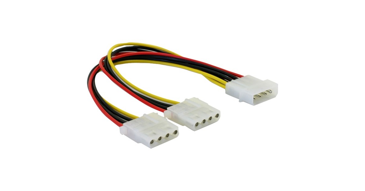 DeLOCKY-kabel Power > 2x 4pin Molex