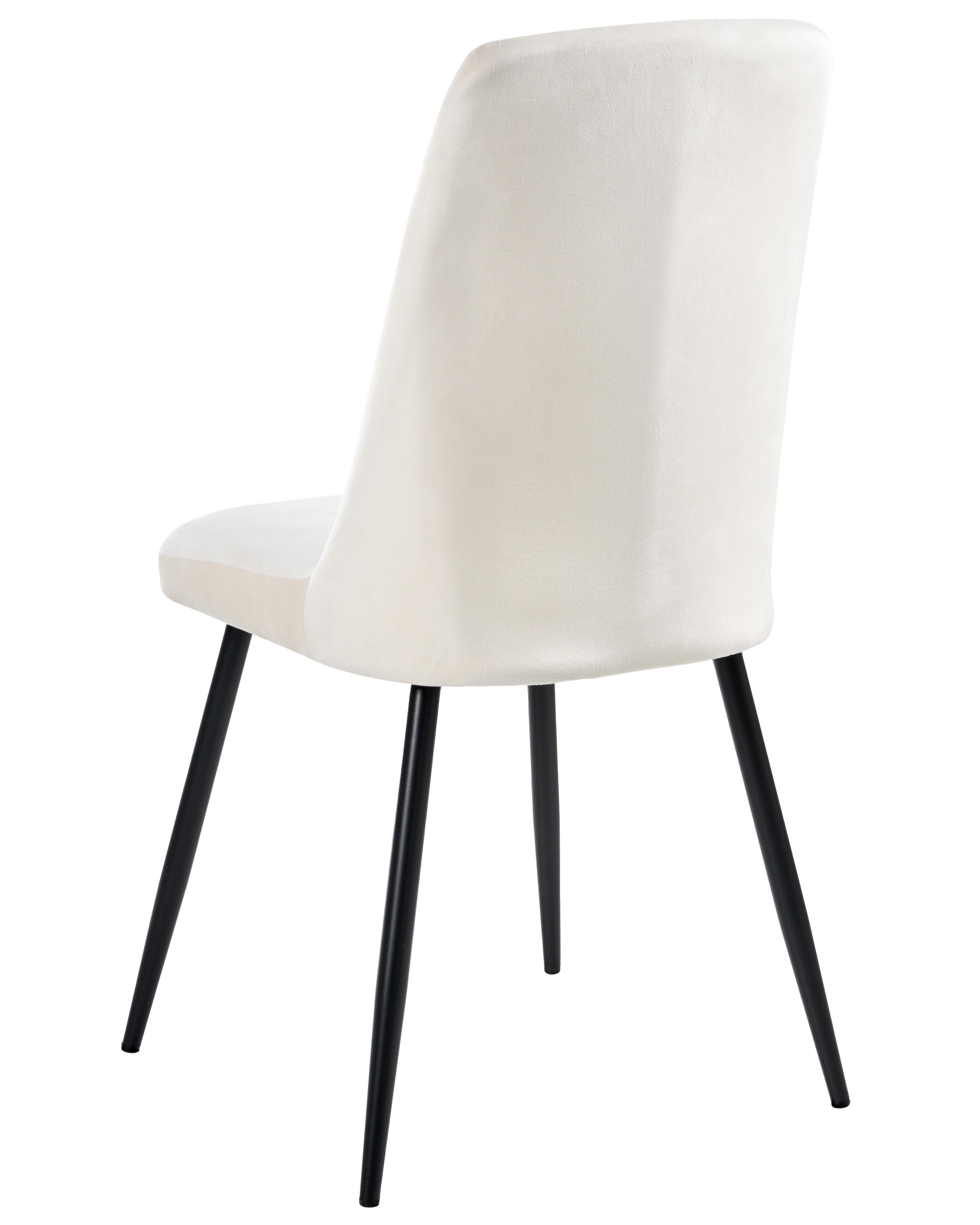 Set van 4 eetkamerstoelen KIRBY Fluweel Gebroken wit