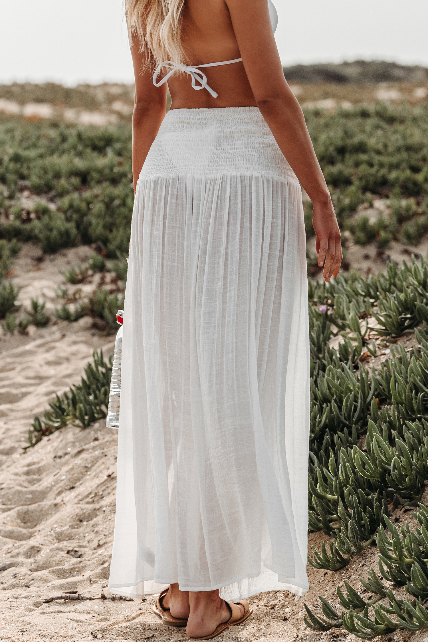 Paréo cover up avec taille ruché et ourlet fendu