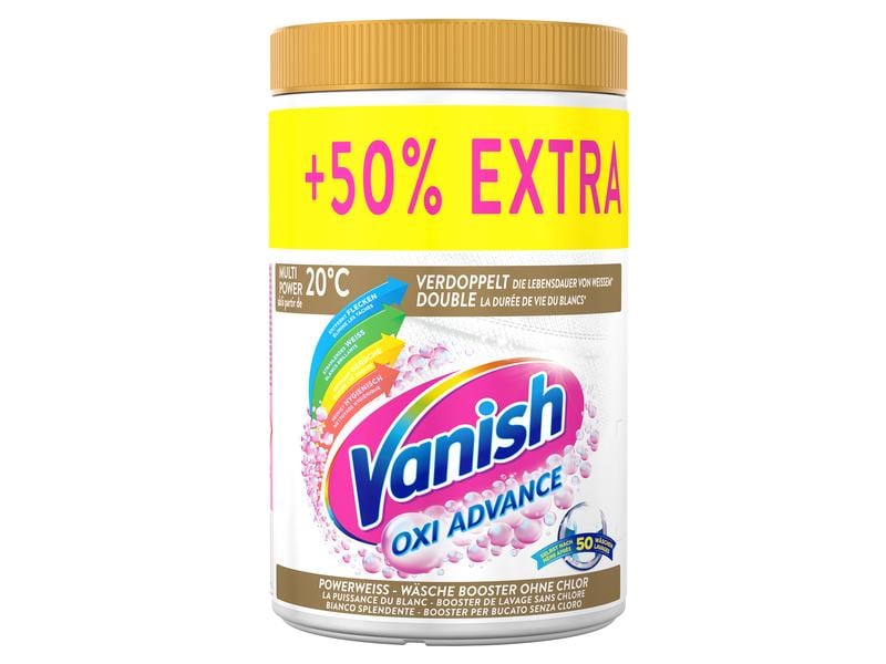Vanish Pulverwaschmittel Gold Oxi Advance Weiss 1.5 kg Wäschebooster ohne Chlor für weisse Wäsche