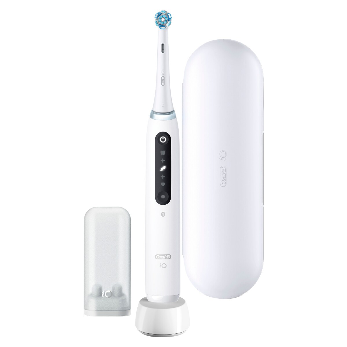 Oral-B iO Series 5, elektrische Zahnbürste mit Magnet-Technologie, 5 Putzmodi, LED-Anzeige & Reiseetui, Quite White