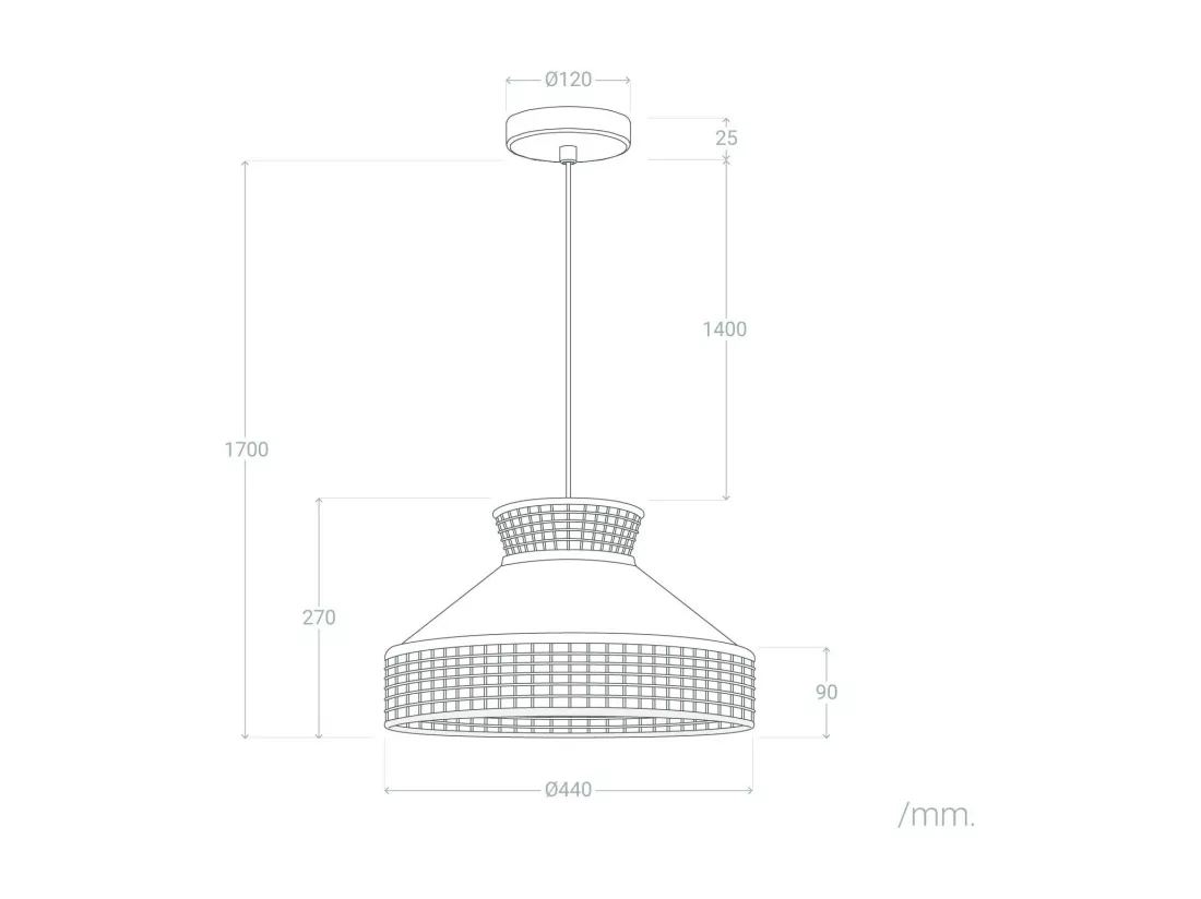 Suspension Rotin et Tissus Longoria Moutarde